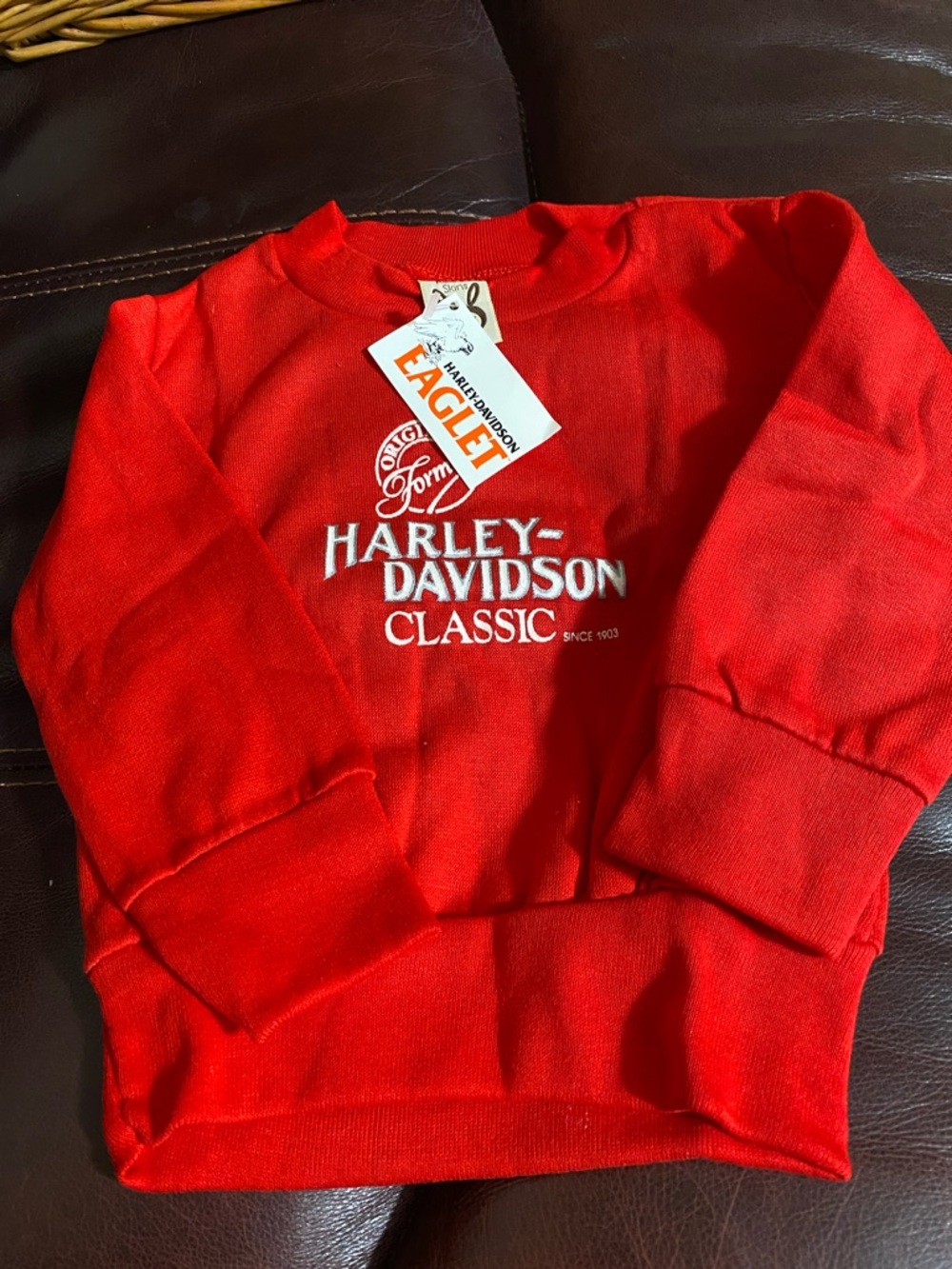 Harley-Davidson Red Pullover Sweatshirt with White Logo